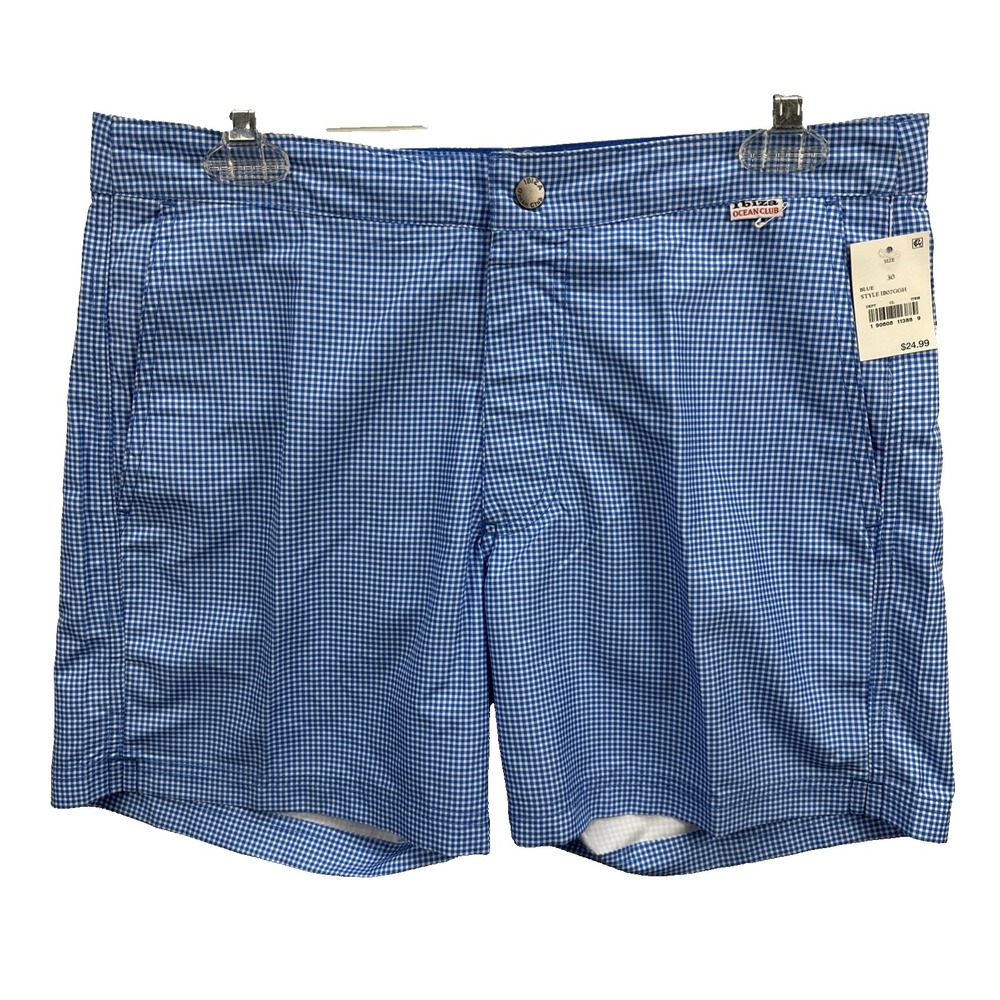 Ibiza Ocean Club Men's Swim Trunks Pockets Blue Shorts NWT Size 30